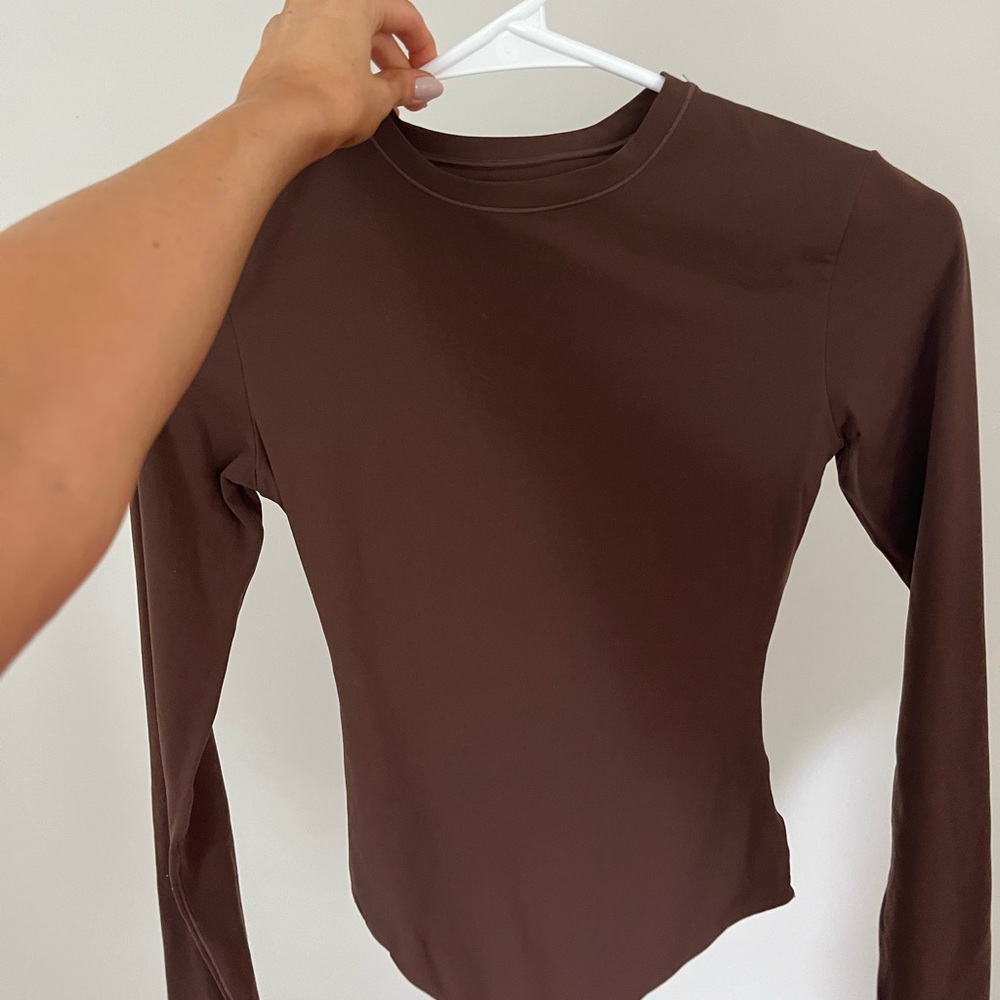 SKIMS Chocolate Long Sleeve Bodysuit